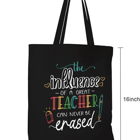 Canvas Teacher Bag with Pocket Spacious Gift for Teachers Women - Picture 6 of 7